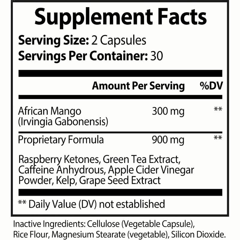 Nutra Moment | African Mango Ultra | Supplement Facts | Ingredients